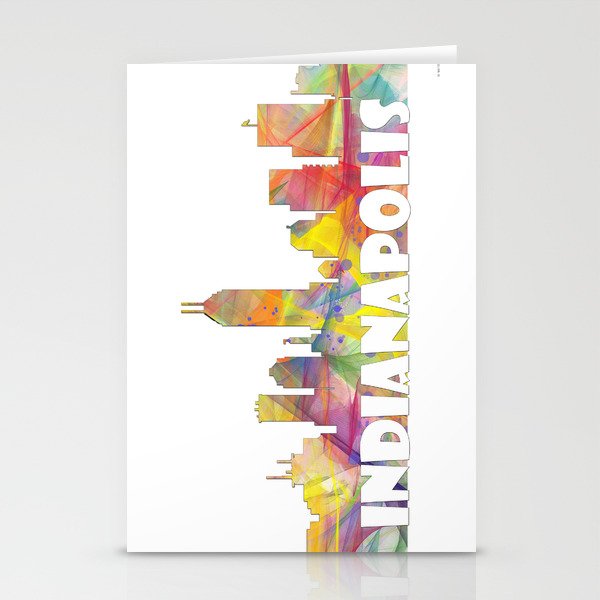 Indianapolis Indiana  Skyline MCLR 2 Stationery Cards