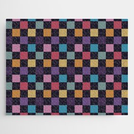 Checkerboard Checkered Checked Check Chessboard Pattern in Polychrome Multicolor Colors Jigsaw Puzzle
