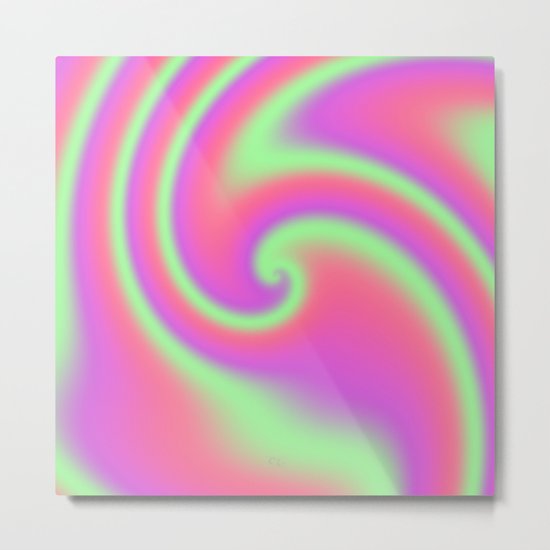 Tutti Frutti Ribbon Candy Fractal Metal Print