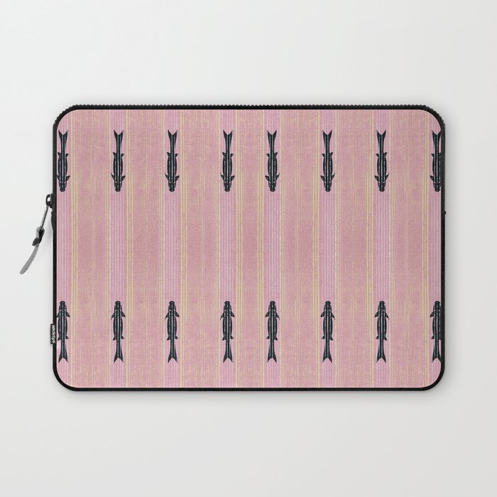 Pink Fish Japanese Style Art Deco Pattern Laptop Sleeve