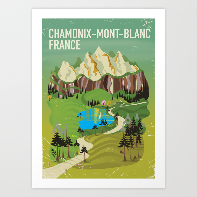 Chamonix Mont Blanc France Travel Poster Art Print By Nicholasgreen Society6