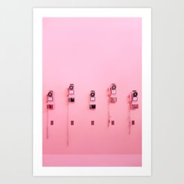 Pink Phones Art Print