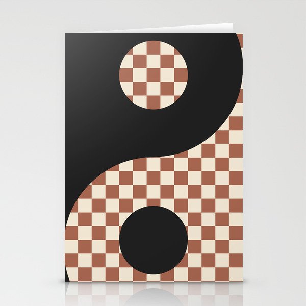 Checkerboard & Yin Yang Symbol Stationery Cards