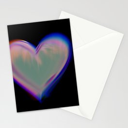 Three glitch hearts Stationery Card