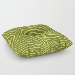 Zebra Wild Animal Print 741 Avocado Green Tweed Floor Pillow