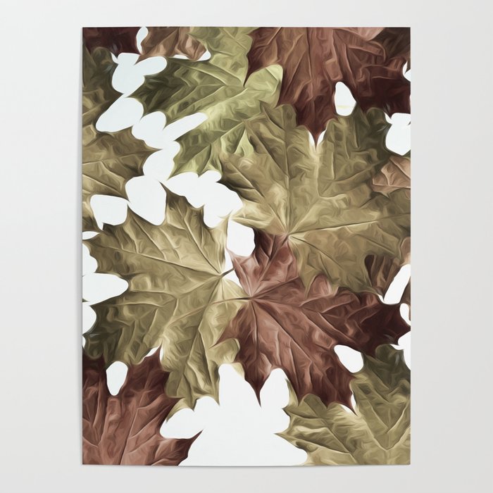Faded Autumn Leaves Poster