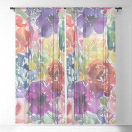 modern floral pattern N.o 8 Sheer Curtain