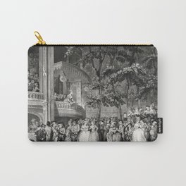 Vauxhall Gardens 1785 Carry-All Pouch | Black and White, Illustration, 18Thcentury, 1785, Drawing, Vintage, Landscape, People 