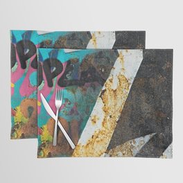 Colorful Graffiti Rusty Metal Weathered Texture Placemat