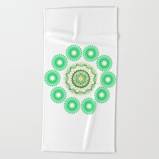 Anahata Flower Mandala Beach Towel