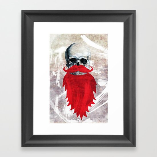 Beard Skull Framed Art Print