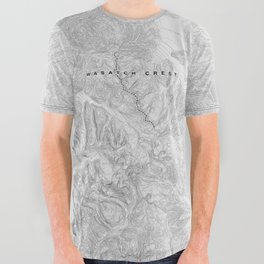 Wasatch Crest Trail Map All Over Graphic Tee
