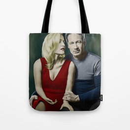Gillian Anderson and David Duchovny painting Tote Bag