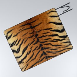 Faux Siberian Tiger Skin Design Picnic Blanket