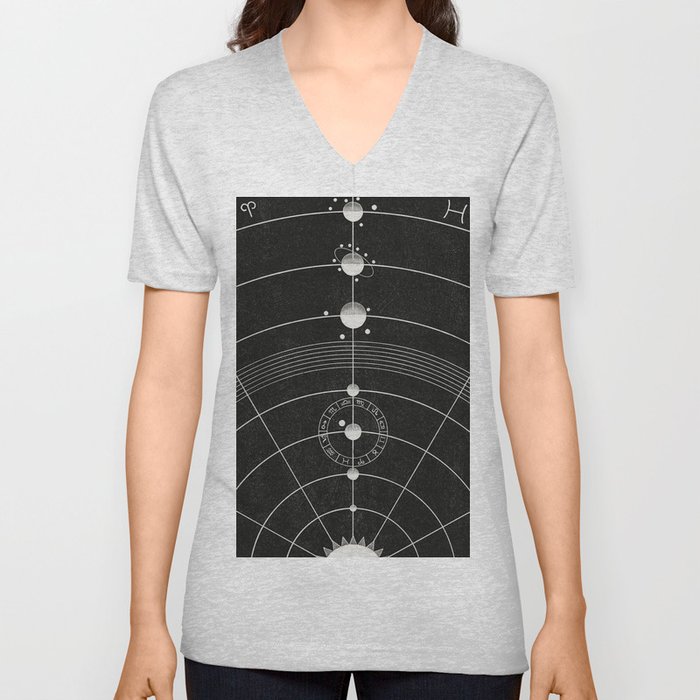 Antique Astrology V Neck T Shirt