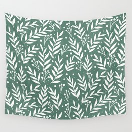 Festive branches - sage green Wall Tapestry