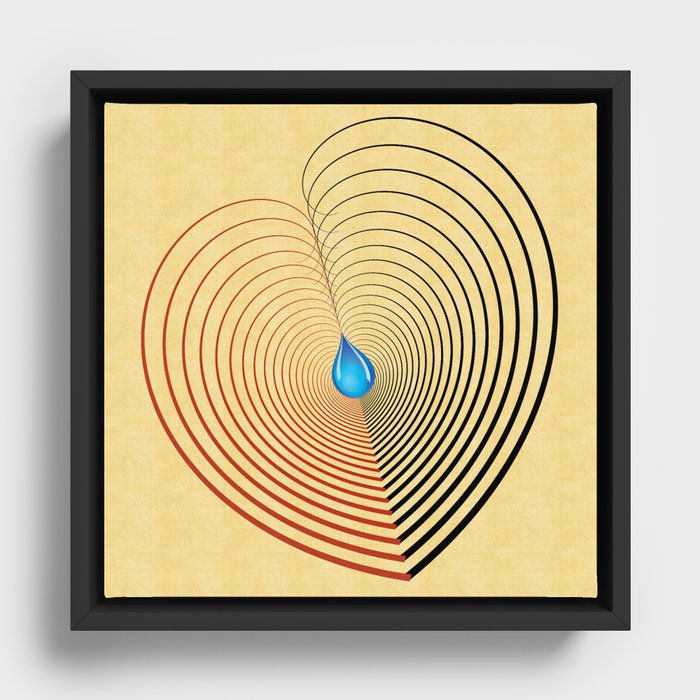 Out of the Blue -- an unbalanced heart Framed Canvas