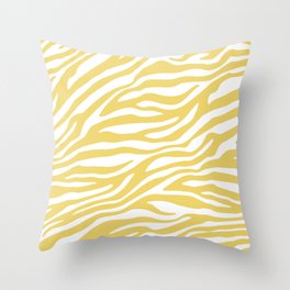Yellow Zebra Animal Print Throw Pillow