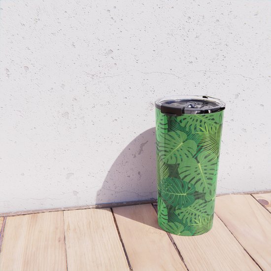 Monstera Vector Pattern Seamless Vector Tropical Background Travel Mug By Kreamstudio Society6