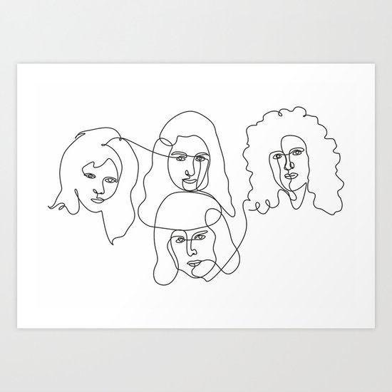 Queen Wall Decor Fan Art One Line Portrait Queen Band Music