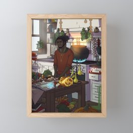 Modern Male Witch Kitchen Framed Mini Art Print