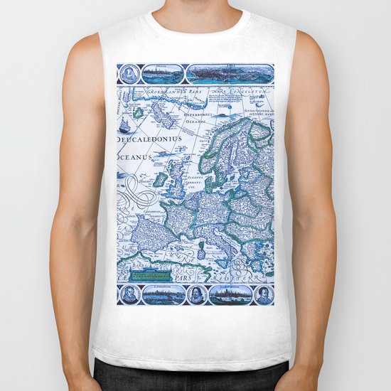 Royal Vintage Map Biker Tank