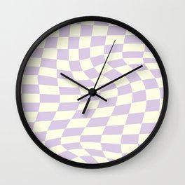 Warp Checker in Purple Wall Clock