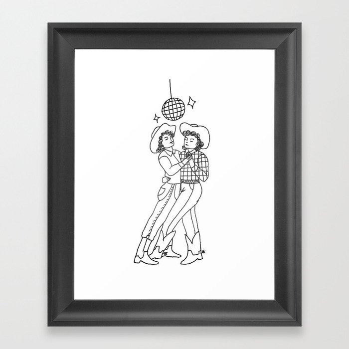slow dancing cowgirls, inspired by @mellowpokes Framed Art Print