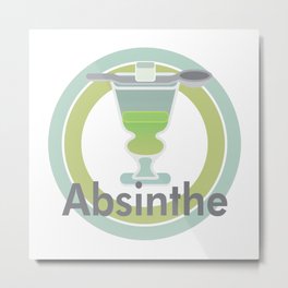 Absinthe Modern Badge Metal Print