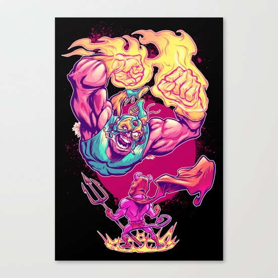 LUCHADORO VS EL DIABLO Canvas Print