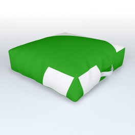 Letter X (White & Green) Outdoor Floor Cushion