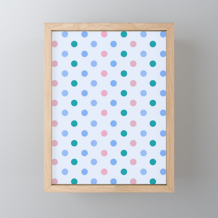 Retro Polka Dots 5 Framed Mini Art Print