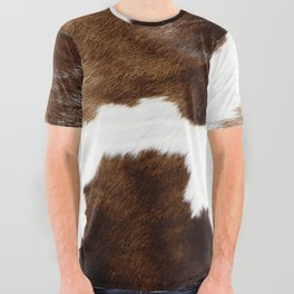 Brown Cowhide All Over Graphic Tee