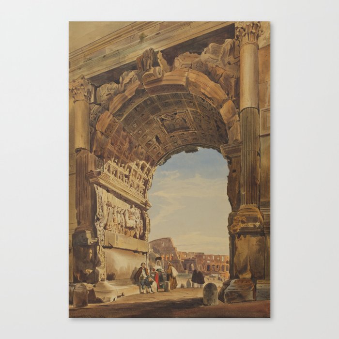 The Arch of Titus and the Coliseum, Rome 1846 Canvas Print