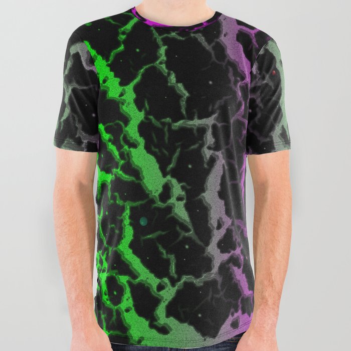 Cracked Space Lava - Green/Pink All Over Graphic Tee