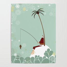 Santa in an island Poster