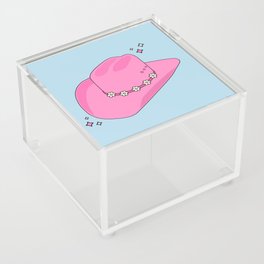 Abstract Cowboy Hat Pink And Blue Print Preppy Modern Aesthetic Acrylic Box