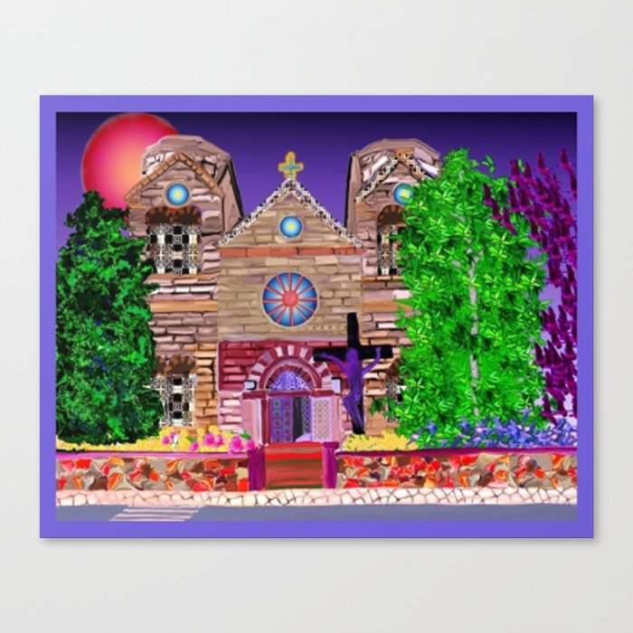 jesus painted purple Canvas Print
