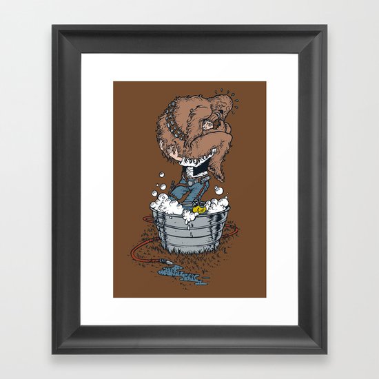 take a bath fuzzball Framed Art Print