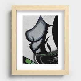Feminine Form Slate Grey Green Black Digital Image Art Female Recessed Framed Print