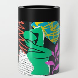 Abstract woman body collage art illustration Can Cooler