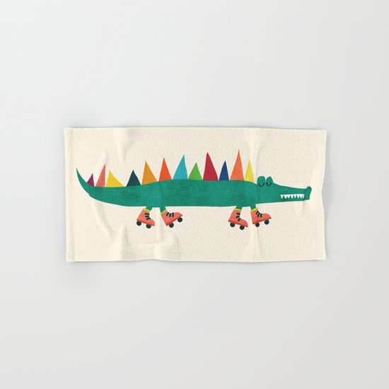 Crocodile on Roller Skates Hand & Bath Towel