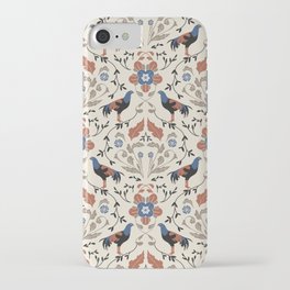 Roosters Pattern in Beige iPhone Case