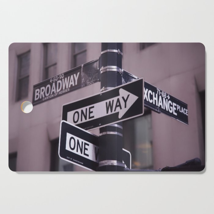 Purple One Way Sign Broadway Cutting Board