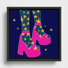 Boogie Wonderland // Pink, Fun, Shoes, Stars, Girly Framed Canvas