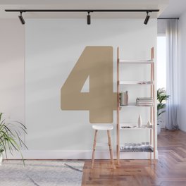 4 (Tan & White Number) Wall Mural