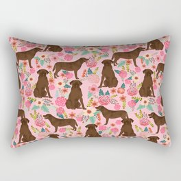 Chocolate Labrador Retriever dog floral gifts must haves chocolate lab lover Rectangular Pillow