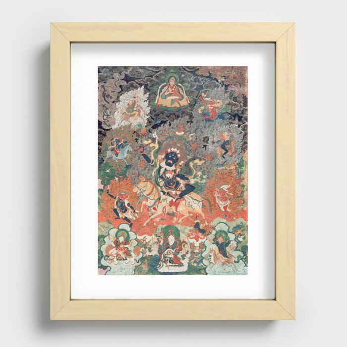 Shri Devi Palden Lhamo Tibetan Thangka Recessed Framed Print