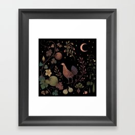Wild Chicken with Autumn Vines Framed Art Print