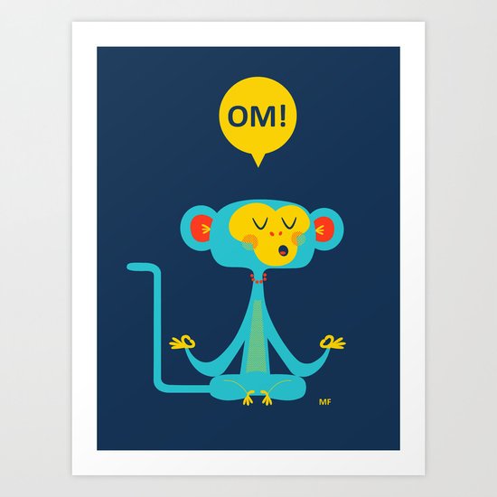 OM! Monkey Art Print